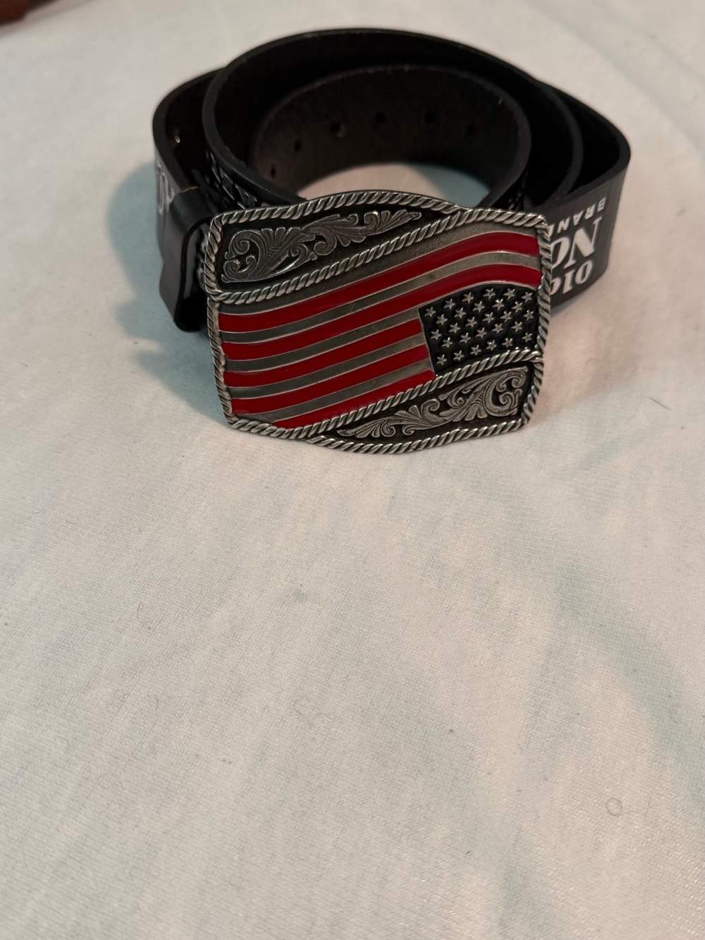 American Flag Western Buckle Belt - Black